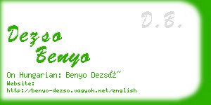 dezso benyo business card